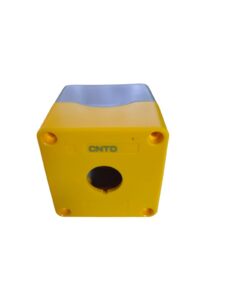 Caja pulsador 1 perforacion 22mm Amarilla