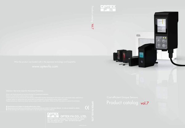 Portada del catálogo Optex FA